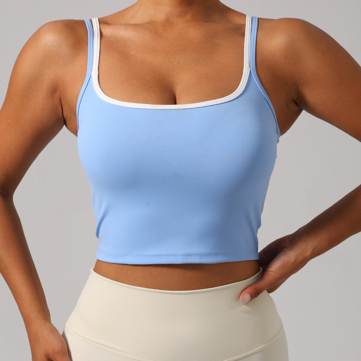 Yoga vest female clash color double straps casual vest