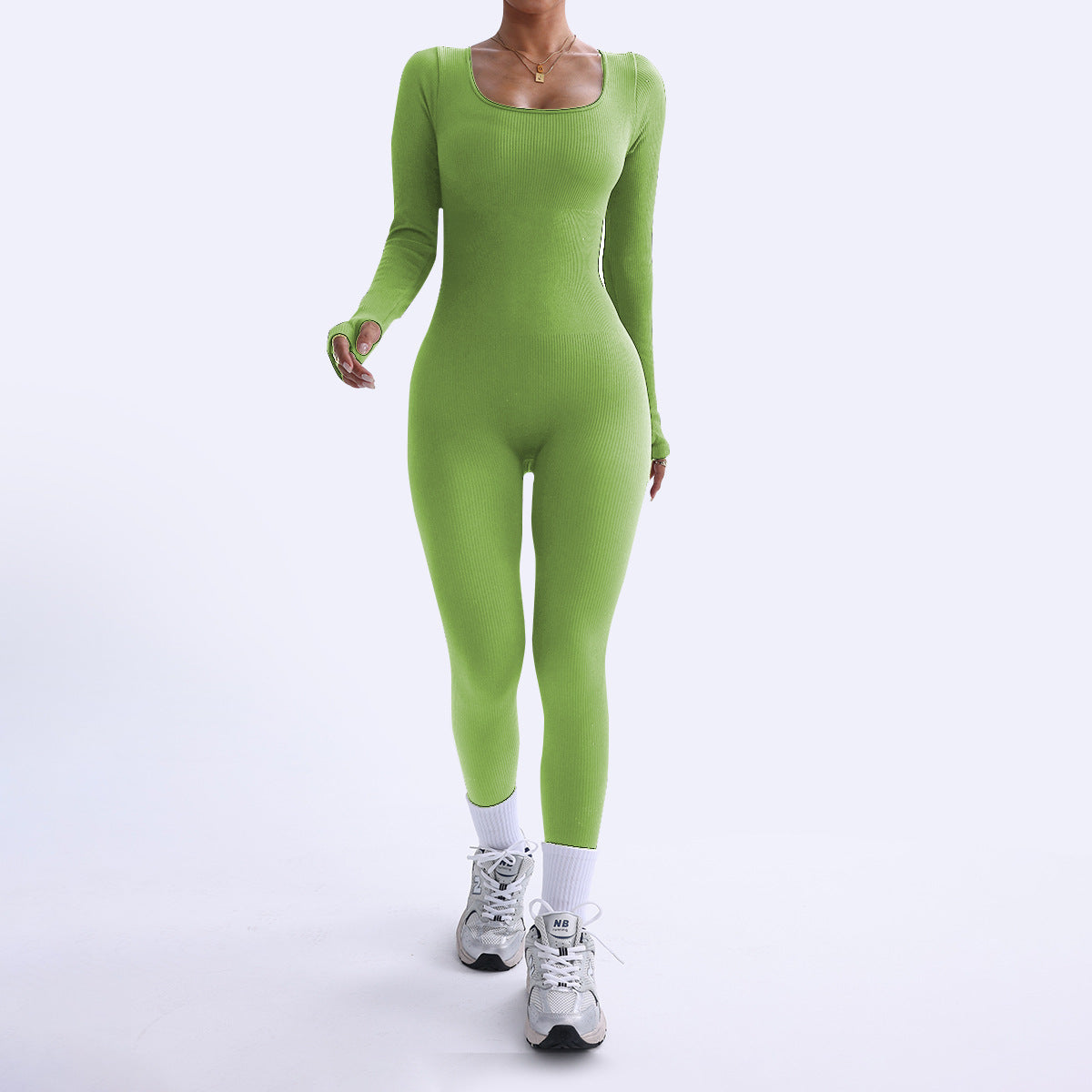 Long-sleeved, quick-drying, tight-fitting fitness one-piece yoga wear for women