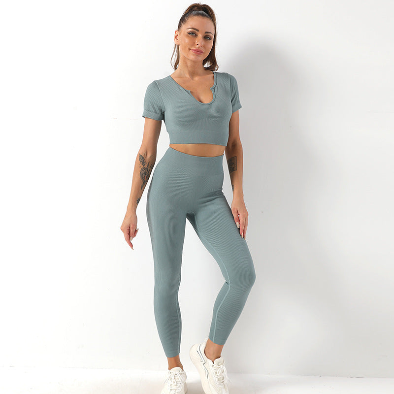 Thread yoga suit sports suit fitness pants