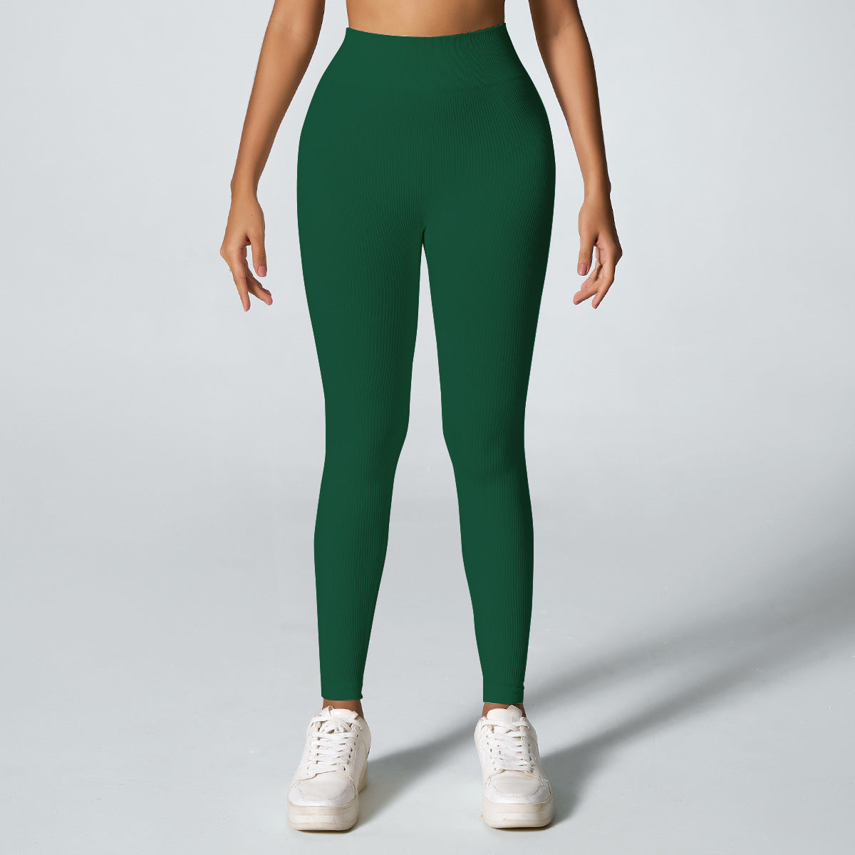 Threaded sporty high-waisted yoga pants for fitness