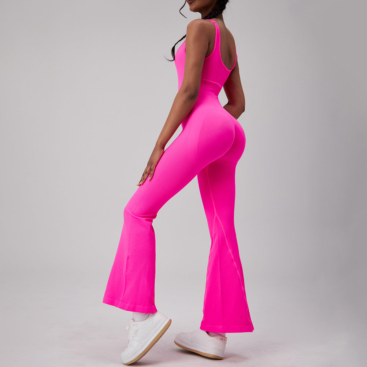 Women yoga onesie sports fitness sexy hip flared trouser leg