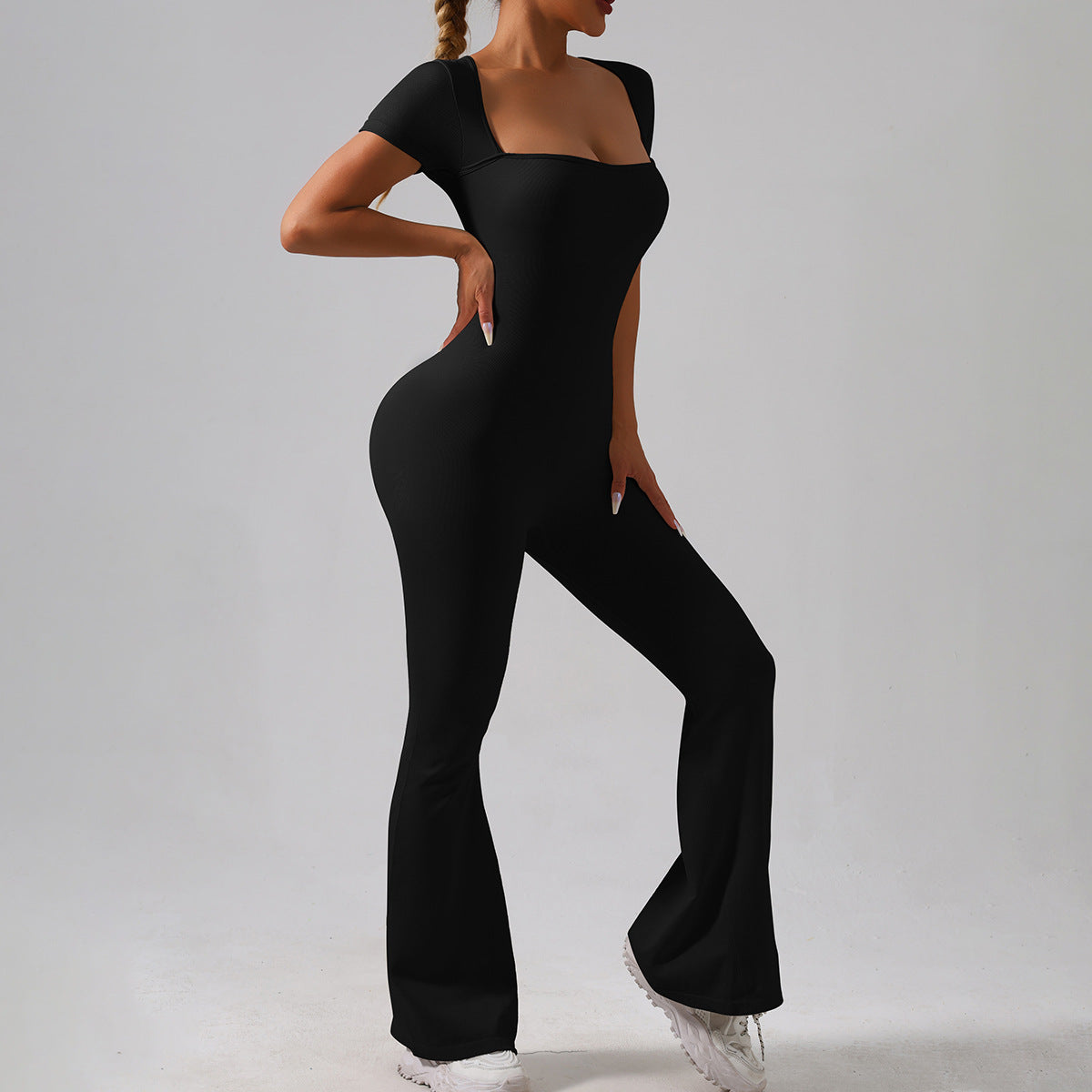 Women's slimming, abdominal tightening and slightly flared fitness wear