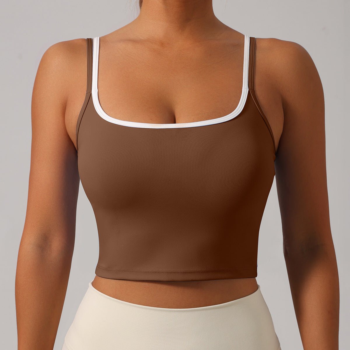 Yoga vest female clash color double straps casual vest