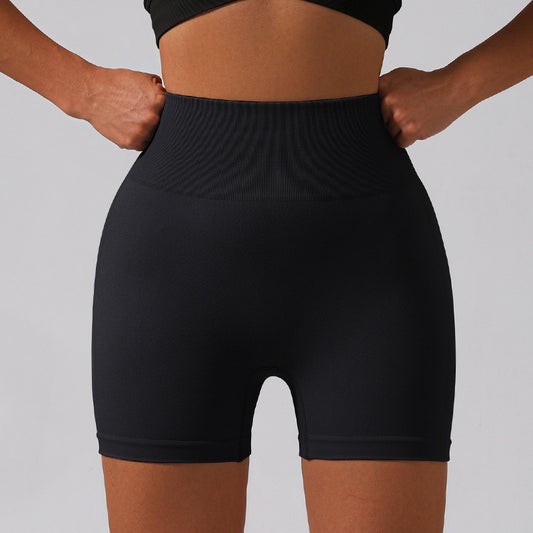 Seamless peach hip-lifting high-waisted sports running fitness three-inch pants