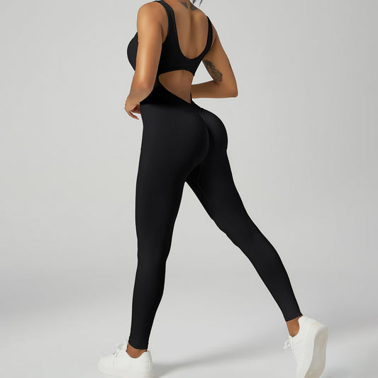 Ladies' beautiful back fitness and sports jumpsuit