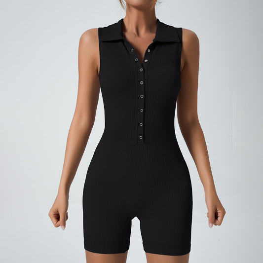 Ladies' slimming sleeveless yoga and fitness jumpsuit