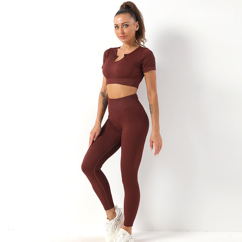 Thread yoga suit sports suit fitness pants